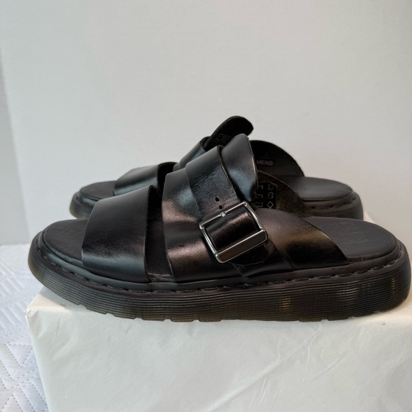 Dr. Martens Men’s Brelade Black Leather Slide Sandals Size 8